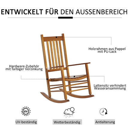 Wooden rocking chair with armrests, 69x86x115 cm