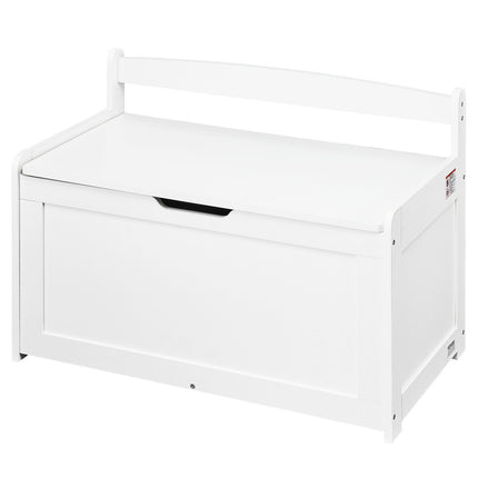 Wooden Toy Chest, Flip-Top Lid, Safety Hinge, White