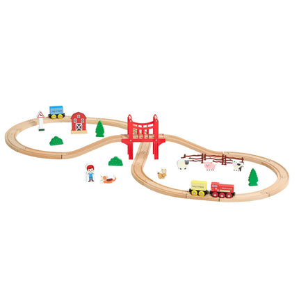Wooden Train Track Set, 39-Piece, Magnetic, Compatible