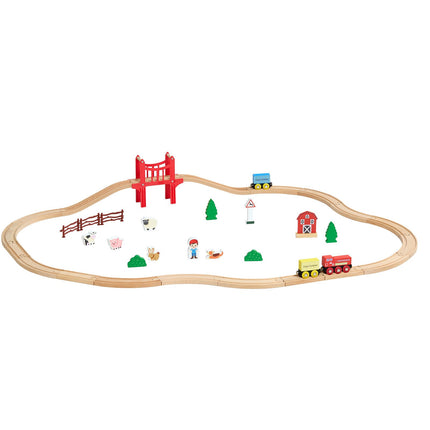 Wooden Train Track Set, 39-Piece, Magnetic, Compatible