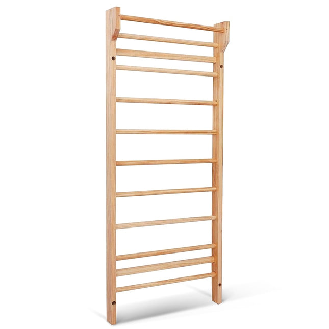 Bare de perete din lemn cu bară de tracțiuni, 10 trepte, capacitate 100 kg