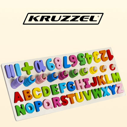 Wooden alphabet and numbers puzzle