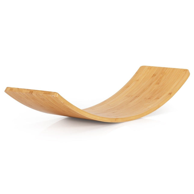 Placa de echilibru din lemn Placa de bambus 90 x 30 x 16,5 cm naturala
