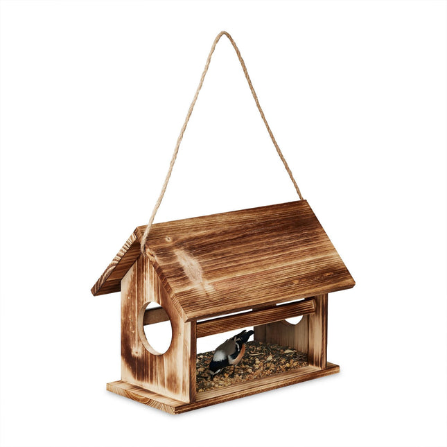 Wooden bird feeder