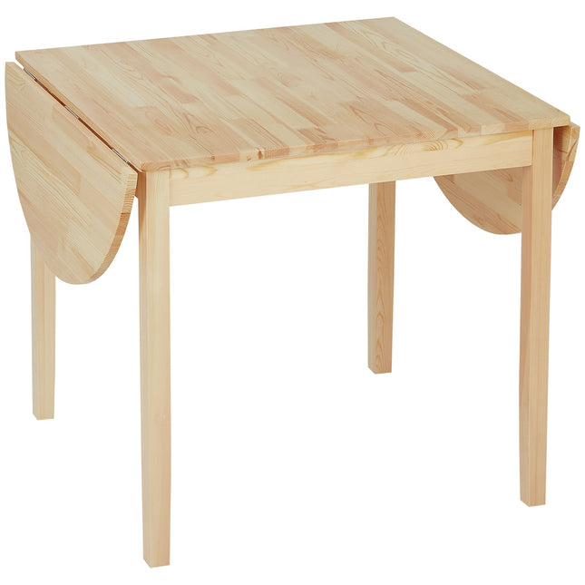 Masa de sufragerie din lemn, masa de bucatarie pliabila pentru 6 persoane cu design cu frunze picurate, 140 x 70 x 75 cm, lemn natural
