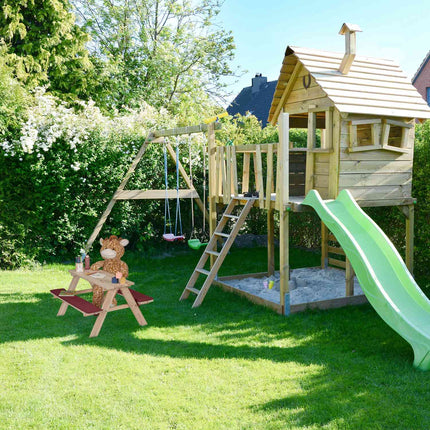 Zona de relaxare din lemn pentru copii cu perne