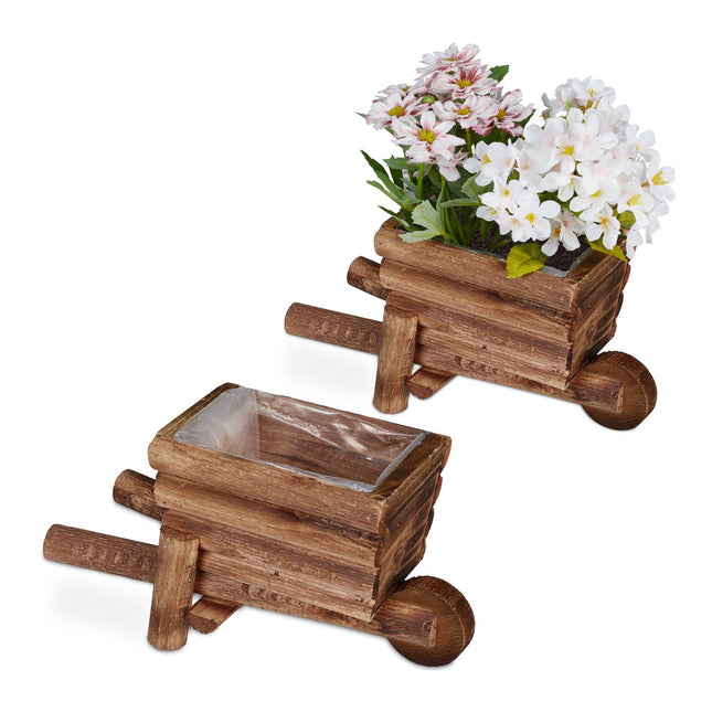 Roaba din lemn pentru plante - set de 2