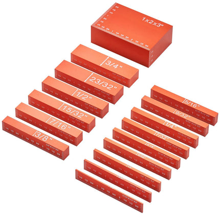 Woodworking Setup Blocks Set, 16-Piece Aluminum, Case