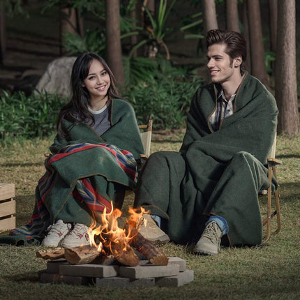 Wool Camping Blanket, 64 x 88 in, 80% Wool Blend