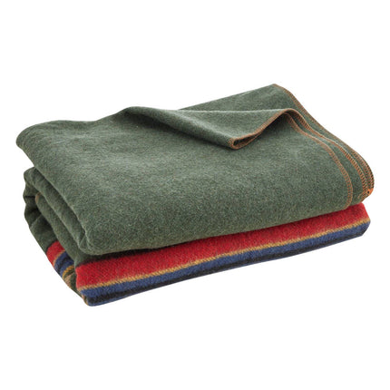 Wool Camping Blanket, 64 x 88 in, 80% Wool Blend
