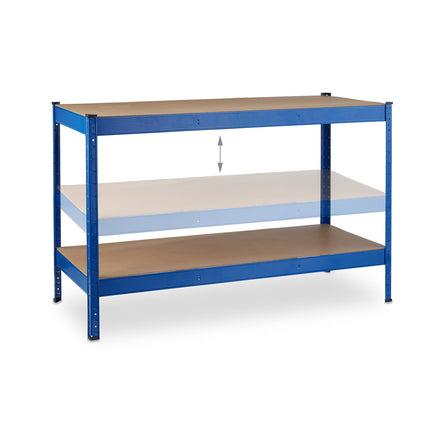 Banc de lucru cu 2 nivele reglabile, otel