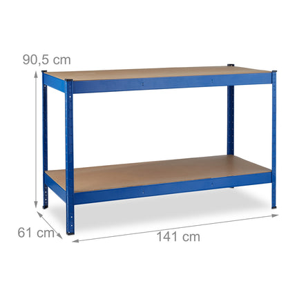 Banc de lucru cu 2 nivele reglabile, otel