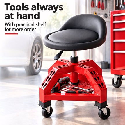Workshop Stool with Backrest and Gas Lift 50–65 cm, Max 136 kg, Black