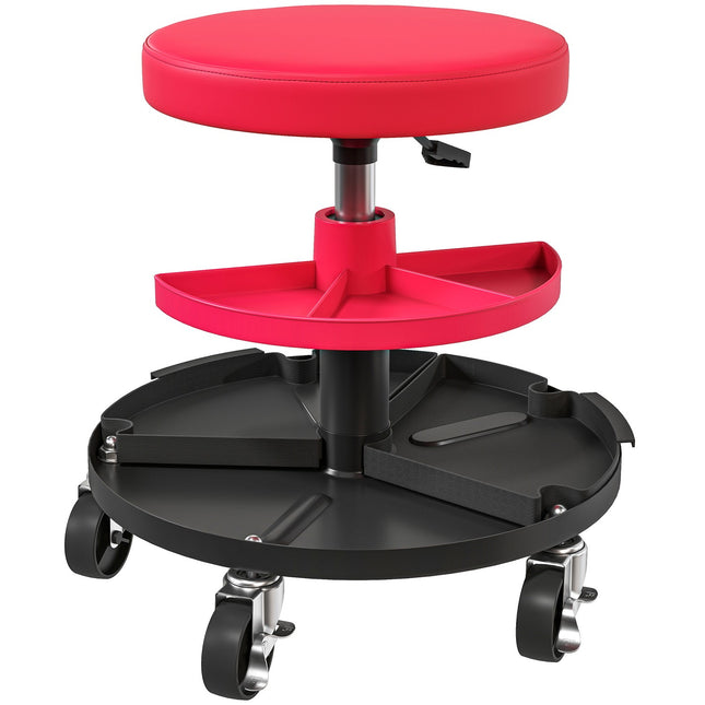 Mechanic Stool with Casters, Adjustable Height, 135 kg Capacity