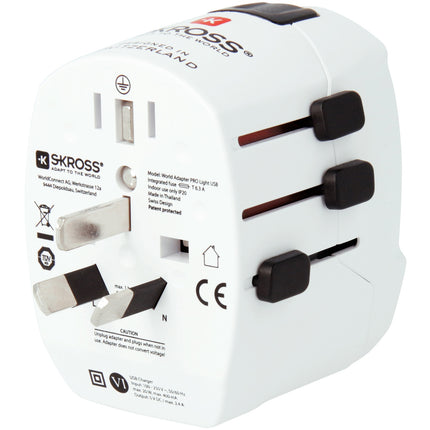 World travel adapter PRO Pro Light 2xUSB 12W Grounded