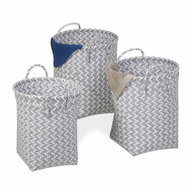Set de 3 coșuri de rufe țesute