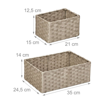 Coș de depozitare țesut, set de 3