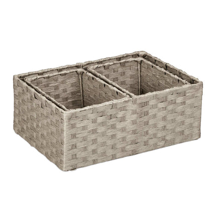 Coș de depozitare țesut, set de 3