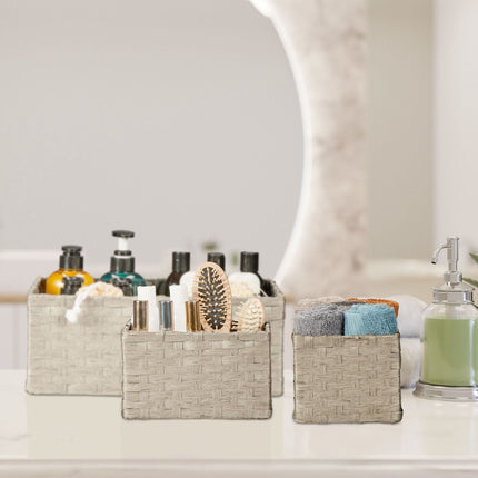 Coș de depozitare țesut, set de 3