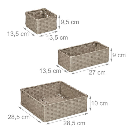 Coș de depozitare țesut, set de 4