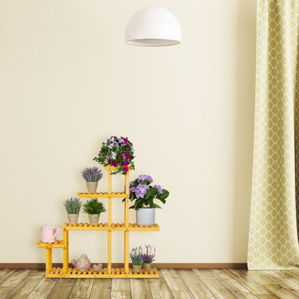 Suport XL pentru plante din lemn cu 5 niveluri