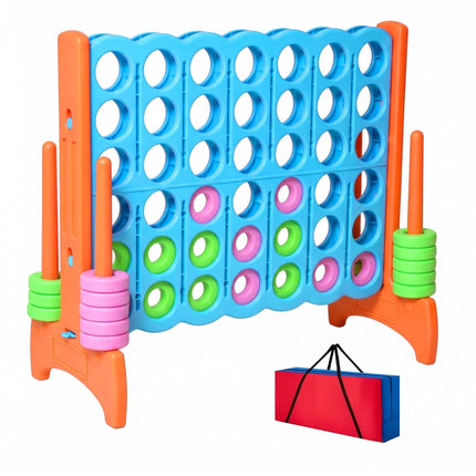 Joc XXL Connect Four, albastru deschis-portocaliu, cu geantă