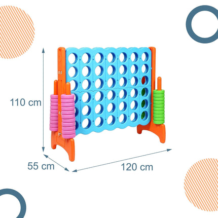 Joc XXL Connect Four, albastru deschis-portocaliu, cu geantă