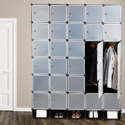 Sistem modular de garderobe XXL cu 25 de compartimente