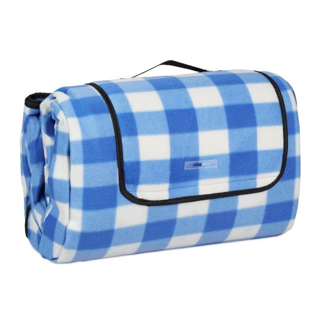 Pătură de picnic XXL în carouri albastre și albe