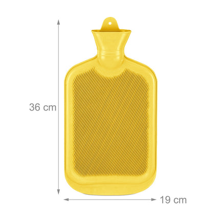 Sticlă galbenă de apă fierbinte 2L - rezistentă la scurgeri, ameliorarea durerii