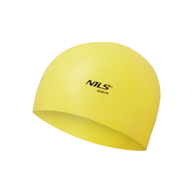 Cască de înot din silicon galben, culoare solidă, design cu puncte