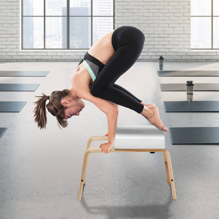 Yoga Headstand Bench, 300 lb Capacity, Birch Wood