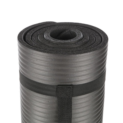 Covoraș de yoga, anti-alunecare, negru, 6 mm grosime