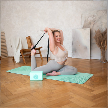 Curea pentru yoga, neagră, durabilă, lungime reglabilă