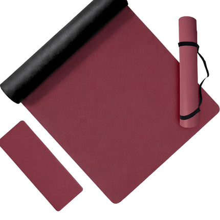 Yoga and Pilates Mat 5 mm with Carrying Strap, 68 x 183 cm, Burgundy