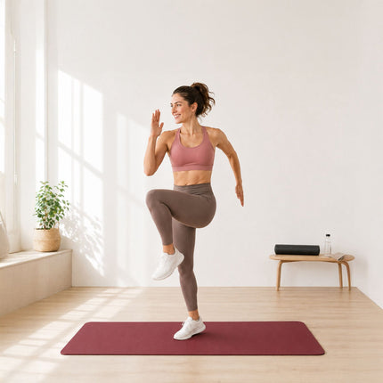 Yoga and Pilates Mat 5 mm with Carrying Strap, 68 x 183 cm, Burgundy