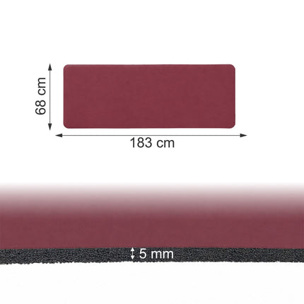 Yoga and Pilates Mat 5 mm with Carrying Strap, 68 x 183 cm, Burgundy