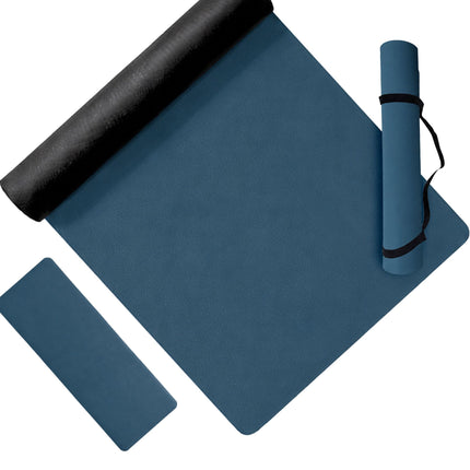 Yoga and Pilates Mat 5 mm with Carrying Strap, 68 x 183 cm, Dark Blue