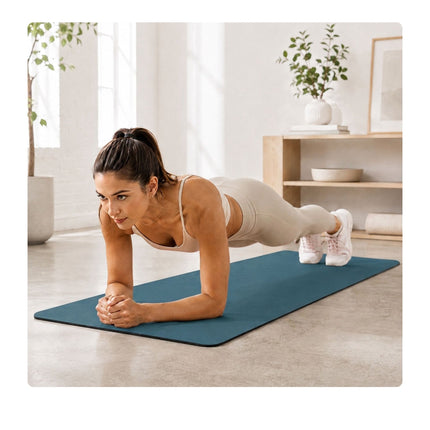 Yoga and Pilates Mat 5 mm with Carrying Strap, 68 x 183 cm, Dark Blue