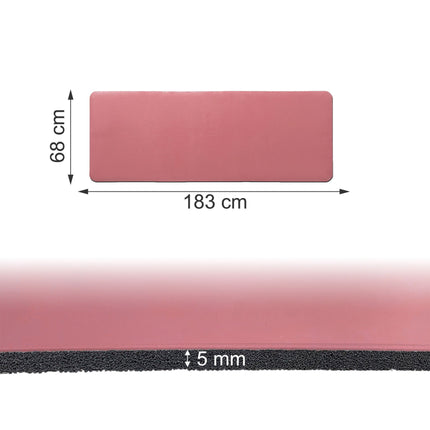 Yoga and Pilates Mat 5 mm with Carrying Strap, 68 x 183 cm, Pink