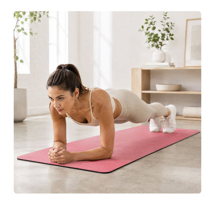 Yoga and Pilates Mat 5 mm with Carrying Strap, 68 x 183 cm, Pink