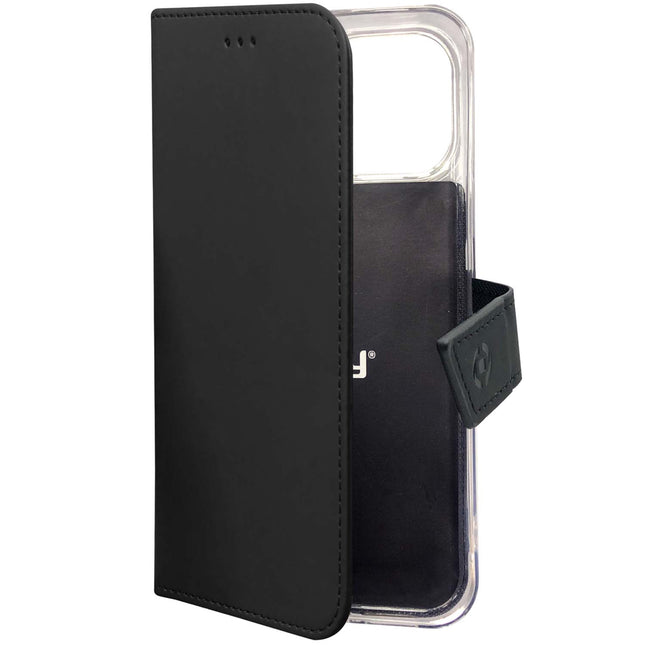 Husă portofel pentru iPhone 18/17 Pro Max, piele ecologică neagră