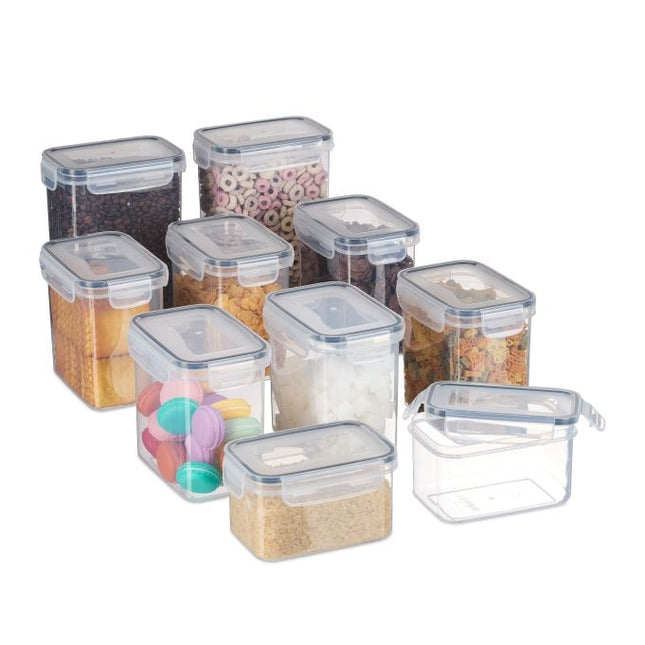 set de 10 borcane de depozitare cu capac