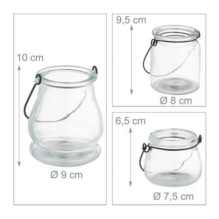 set de 12 felinare de sticla in 3 dimensiuni