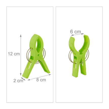 set de 16 cleme pentru prosoape de plajă în albastru/verde