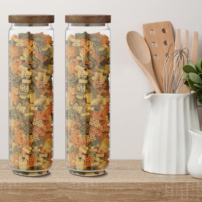 set 2 borcane de depozitare cu capac 1,5 litri