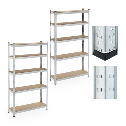 set de 2 rafturi robuste cu 5 nivele