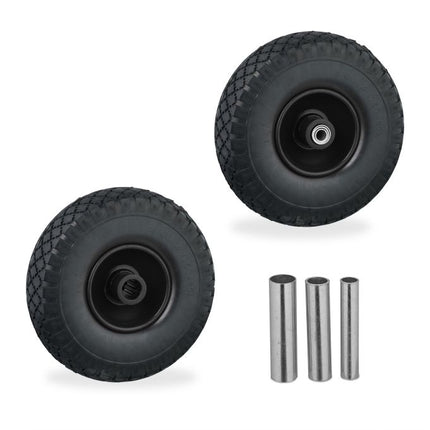 set 2 roti pentru carucior de sac 3.00-4 cauciuc solid