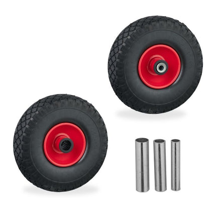 set 2 roti pentru carucior de sac 3.00-4 cauciuc solid