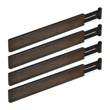 set de 4 separatoare de sertare de culoare maro închis